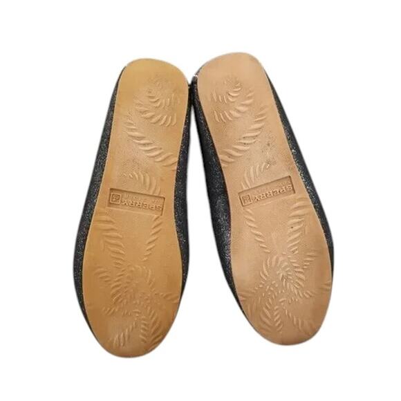 Sperry Shoes Women 6 Moccasin Flats Slip On Leather Metallic Shimmer Slipper Bow - Picture 6 of 14